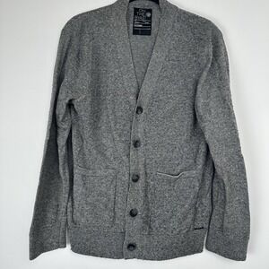 On‎ The Byas Men's Cardigan Size Small Gray Micro Striped Grandpa Casual Office